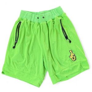 John Geiger JG Chenille Logo Mesh Lime Green Basketball Shorts  Large Streetwear